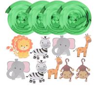 Veemoon 10 Pièces Décorations Suspendues Accessoires Fête Anniversaire et Shower Animaux Jungle en Papier et PVC Thème Jungle pour Plafond pour Famille et Amis