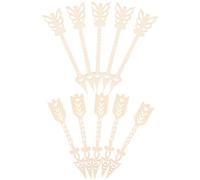 Veemoon 10 Pièces Découpes de Bois Flèche Bois Lisse sans Éclats Accessoires pour Bricolage DIY 11.00x1.70x0.20cm