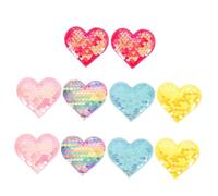 Veemoon 10 Pièces Kit DIY Écussons Tissu Cœur pour Embellissement Clips Cheveux Accessoires Faits Main pour Décoration Vêtements Sacs et