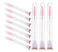 Veemoon 10 Pièces Lot de 10 Pinceaux à Cils Individuels avec Tube Rose Cristallin à Paillettes, Brosses à Mascara Portables pour Extensions de Cils, Accessoires Maquillage Voyage et