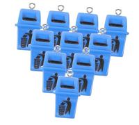 Veemoon 10 pièces Mini Charms Poubelle pour Bijoux DIY Accessoires Créatifs pour Porte Clés Boucles Doreilles et Pendentifs Bleu Polyvalent pour Artisanat