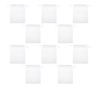 Veemoon 10 Pièces Paquet Pêche Collecte D'objets Trouvés pour Appâts de Pêche de Rangement en Tissu Non Tissé Blanc, Résistant Fermeture à Cordon