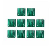 Veemoon 10 pièces Perles Pierre Agate Naturelle pour Création de Bijoux DIY Accessoires de Décoration Carrée Malachite