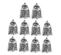Veemoon 10 Pièces Small Metal Bell Pendants Set Vintage Alloy Charms For Handmade DIY Bracelets And Necklaces With Inspirational Words Rustic Retro Hanging Bells For Craft Accessories