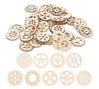 Veemoon 100 PièCes Artisanat En Bois Engrenage, Creux Tranches De Disque Bois Bricolage Ornements En Pendentif Rustique Engrenage Roue DentéE Vierge Enfant Bambou ÉTiquette Graffiti (25MM)