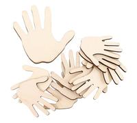 Veemoon 100 Pièces Décoration en Bois Forme de Main pour Loisirs Créatifs Fournitures et Outils de Peinture Kit pour Travail du Bois