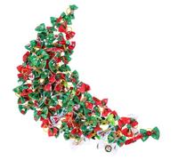 Veemoon 100 Pièces Élastiques à Cheveux De Noël pour Chiens - Arcs De Noël Élégants avec Strass pour Animaux De Compagnie - Accessoires Festifs pour Chiens