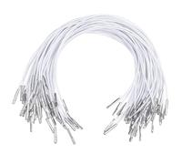 Veemoon 100 Pièces Élastiques Ronds avec Attaches Métalliques Barbelées Boucle Extensible pour Masques Fabrication Reliure et Bricolage Blanc