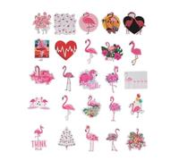 Veemoon 100 Pièces Flamants Stickers Valise Vintage Album D'été Panier Autocollants D'animaux Décoration De Biscuits Décor Vintage Autocollants De Graffitis Papier Dessin Animé Décorer