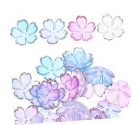 Veemoon 100 Pièces Perles Écarts Fleurs Cerisier Acrylique Dégradé Bleu Mini Pétales Charms Diy Bijoux Bracelets Colliers Boucles