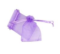 Veemoon 100 Pièces Sachets Transparents Organza avec Cordon Sachets à Bijoux Tissu Léger pour Petits Cadeaux Bonbons Chocolats Couleurs Lavande