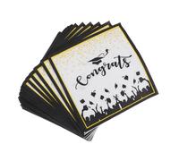 Veemoon 100 Pièces Serviettes de Graduation Décorations Élégantes pour Fête de Remise de Diplôme Accessoires de Table Chic et Stylés pour Célébrations et Événements Festifs