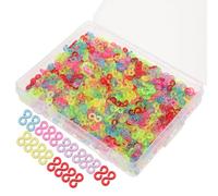 Veemoon 1000 Clips en S pour Élastiques Connecteurs Colorés pour Kit de Bracelet en Élastiques Clips pour Métier à Tisser Plastique Réutilisable Accessoire Création Bijoux DIY