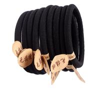 Veemoon 100pièces Élastique à Cheveux Simple Cordon Orné de Perles Très Extensible sans Couture pour Femmes et Filles Noir