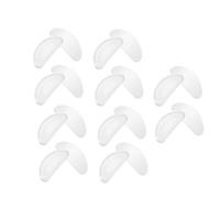 Veemoon 10paires Plaquettes Nasales Silicone Pour Soleil Auto-adhésives Forme d Blanc Transparent