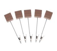 Veemoon 10pcs Porte-photos en Bois Base Large, Clips Mémo Créatifs pour Bureau, Support Cartes et Photos, Design Original et Fonctionnel