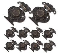 Veemoon 10pcs Verrou à Bascule Vintage en Alliage de Zinc Or Vis de Montage, Loquet de Meuble Rustproof sans Arêtes Pointues pour Boîte en Bois et Boîte à Bijoux