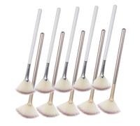 Veemoon 10pièces Brosse Éventail pour Maquillage Kit de Pinceaux Visage Applicateur de Poudre et Sérum pour Soins du Visage Outil Esthéticienne