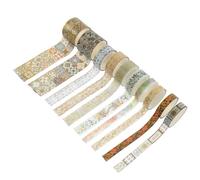 Veemoon 10rouleaux Ruban Washi Japonais Déco Avec Motifs Dorés Pour Scrapbooking Diy Adhésif Décoratif Sans Résidu Pour Album Naissance Et Loisirs Créatifs