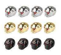 Veemoon 12 Pièces Boutons de Volume pour Guitare Électrique en Métal Motif Tête de Mort, Accessoires Professionnels pour Basse et Instrument à Cordes, Remplacement Solide et Élégant