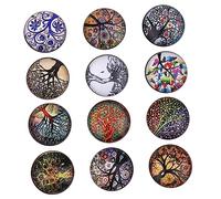 Veemoon 12 pièces Boutons Verre pour DIY Bracelets et Pendentifs Accessoires Colorés pour Femmes Création de Bijoux Personnalisés