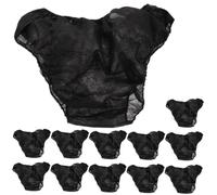 Veemoon 12 Pièces Culottes Jetables Épaisses Noires Respirantes pour Femmes et Hommes sous-vêtements Confortables Non-tissé Doux Lot de Adaptées Salons de et Voyages