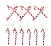 Veemoon 12 pièces Décorations de Noël Canne à Sucre Peintes Main Ornements Suspendus pour Sapin Ambiance Festive Intérieure et Extérieure Cadeau de Fête