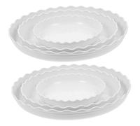 Veemoon 12 pièces Lot Coupelles Soucoupes pour Plantes Blanches PP Résistant Plateau Égouttoir Rond à Bords Ondulés Différentes pour Pots Intérieurs Protection Sol et Surface Propre