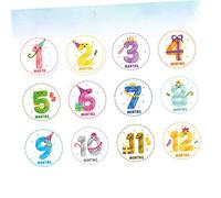 Veemoon 12 Pièces Lot De Autocollants Pour Jalons Garçon Fille Autocollants Décoratifs Mensuels Né Et Nourrisson Pour Étapes Importantes