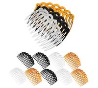 Veemoon 12 pièces Peignes à Cheveux Latéraux Décoratifs Accessoires de Coiffure Rétro Plastique pour Filles Dents Souples et Flexibles pour Chignons et Élégantes