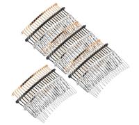 Veemoon 12 Pièces Peignes À Cheveux Métalliques Fantaisie Dents pour Mariage et de Peignes Décoratifs Or Blanc et Noir