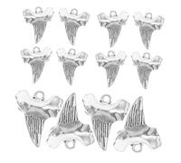 Veemoon 12 Pièces Pendentif dent de requin enfant charme collier de dentition garçon bijoux de bricolage bracelet breloques petites breloques pour la fabrication de bijoux Métal