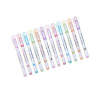 Veemoon 12 Pièces Stylos Surligneur à Motifs Amusants et Stylos de Marquage Colorés pour Journaux Notes et Documents Fournitures Scolaires Kawaii avec Pointes Fines pour Application Facile