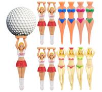 Veemoon 12 Pièces Tees de Golf en Plastique Colorés Designs Créatifs de Femmes pour Compétitions, Faciles à Utiliser Remplacer sur Parcours de Golf Couleur Aléatoire