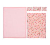 Veemoon 12 pour Maison de Poupée, Kit de Drap-Housse, Mini Couette et Oreillers, Couleur Rose, Accessoires Décoratifs pour Chambre de Poupée, Fournitures pour Lit Miniature, Décor Compact