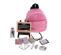 Veemoon 12 pour Maison de Poupée Mini Tableau Noir, Règle, Carnet, Palette et Accessoires Éducatifs pour Jeu et Décoration Scolaire