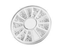 Veemoon 120pièces Rivets Métalliques Argentés Ongles Style Marin Boîte Kit Manucure Petits Disques