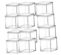 Veemoon 12pièces Boîte Acrylique Transparente Carrée Avec Couvercle Pour Bonbons Bijoux Et Rangement Décoratif