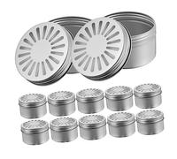 Veemoon 12pièces Diffuseur Arome Aluminium Boîte Vide pour Huiles Essentielles Et Design Élégant avec Couvercle Creux pour Maison Et Voiture