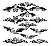 Veemoon 12pièces Lot de Chauves-Souris Suspendues Phosphorescentes pour Décoration Halloween Autocollants Muraux Lumineux pour Arbre Jardin Et Intérieur Extérieur