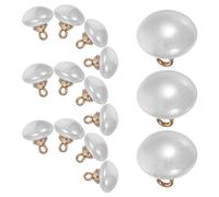 Veemoon 15 Boutons De Manchette En Imitation Boutons À Capuchon Bombé Ronds Bombés Miniatures Blancs