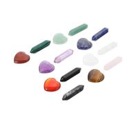 Veemoon 15 Pièces Ensemble de Pierres et Cristaux Reiki en Cristal, 1 Cœur et 8 Hexagones, Portable et Léger, pour Décoration Intérieure et Reiki, pour Débutants en Pierres et Cristaux