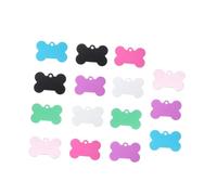 Veemoon 15 pièces Étiquettes Identification Os pour Chiens et Chats Accessoires Colliers Colorés Aluminium Résistant Double Face Anti-Rayures et Usure Lot de Médailles Pet Name Tags