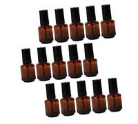 Veemoon 15 Pièces Flacons Vernis à Ongles Cylindriques Verre avec Brosse Contenants Cosmétiques Rechargeables Étanches pour Mélange DIY Nail Art