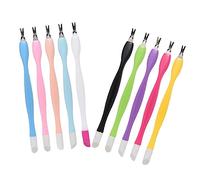 Veemoon 15 pièces Kit de Outils pour Soin des Ongles avec Manche Plastique Coupe Cuticules Sûr et Pousse Peau Morte Double Tête pour Nail Art et Entretien des Ongles Couleur Aléatoire