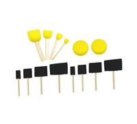 Veemoon 15 Pièces Lot Pinceaux Éponge pour Garçon Fille Manches Bois Arrondis Ergonomiques Brosse Peinture et Lavable pour DIY Créatif Outils de Peinture pour Tout Support