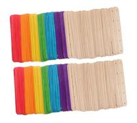 Veemoon 150 Pièces Bâtonnets Pour Bricolage DIY Modèles et Loisirs Créatifs Solide Surface Lisse Sans Écharde Couleurs Naturelles et Vives