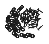 Veemoon 16 Ensembles Metal Flat Brackets For Shelves Straight Corner Mounting Plates With Screws Sturdy Wood Joint Connectors For Furniture Repair And Support