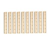 Veemoon 16 pièces Lot de Règles Bois Double Échelle Gravée Légères et Portables pour École Bureau et Maison Outil de Mesure Multifonction