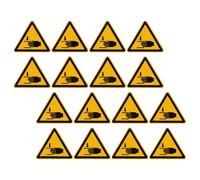 Veemoon 16 Pièces Panneau D'avertissement pour Machine de Travail en Vinyle Autocollant Adhésif, Design Haute Visibilité, pour Écoles et Bureaux, Alerte du Danger